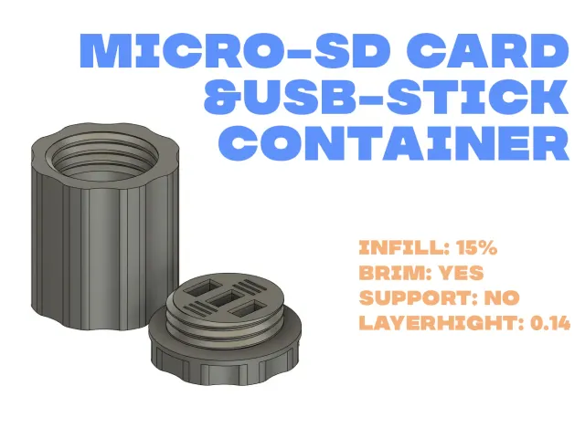 USB stick & micro-SD card container/holder