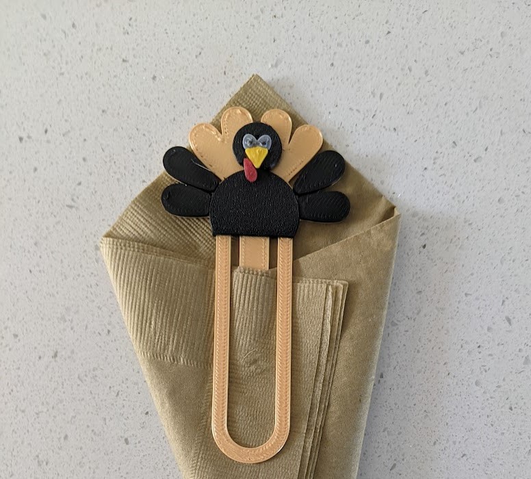Wobble-head Turkey Napkin holder / bookmark