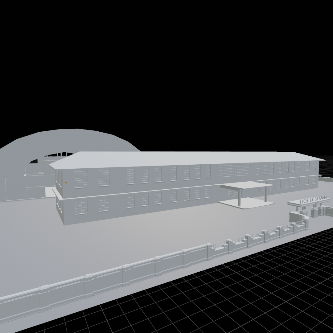 Art Deco High School with Interior, Perimeter wall, and Fieldhouse with interior [WIP]