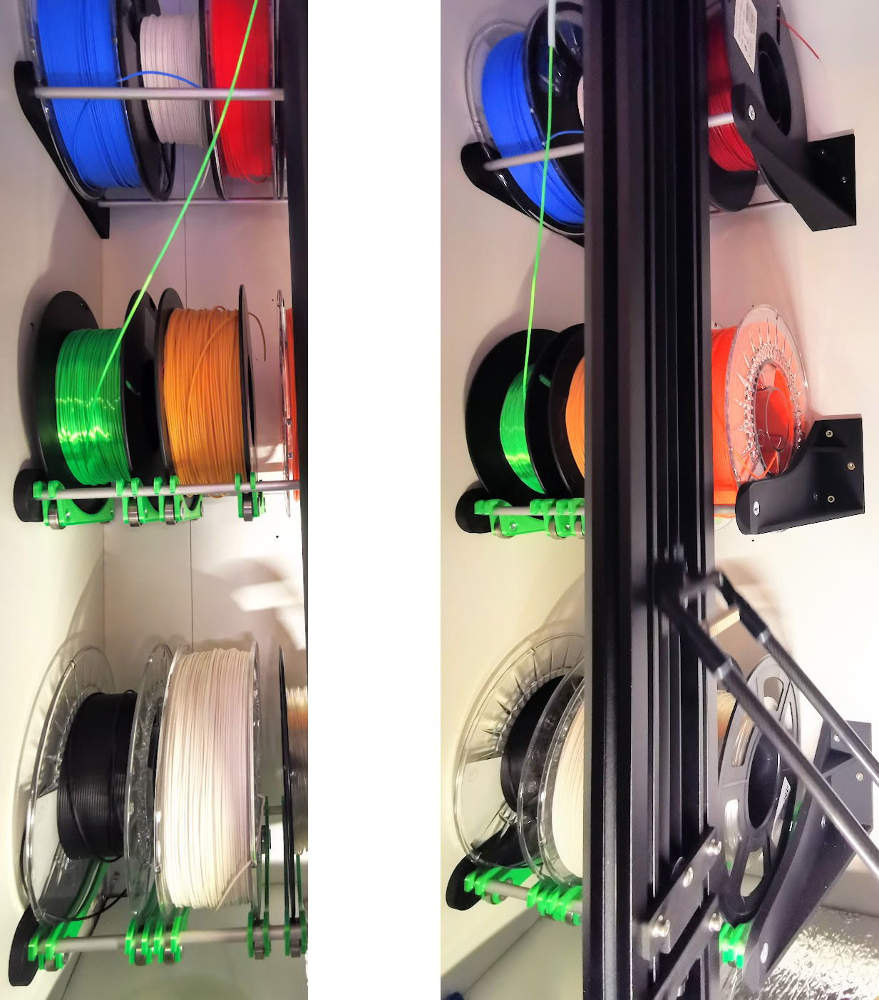 Filament roll shelves