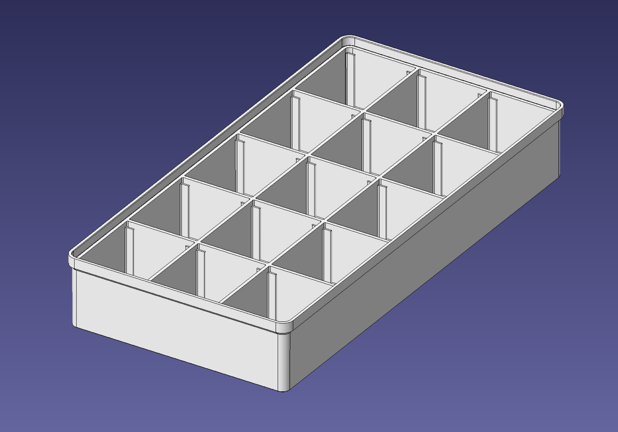 2x4 units, half height, 3x5 grid Stackable Insertbox w/ Label holder