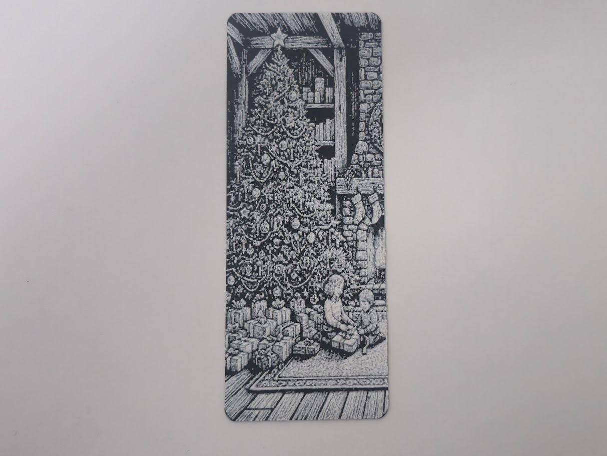 Cozy Christmas Tree Fireplace Scene Bookmark