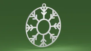 Snowflake 03 inside a bauble (Christmas tree ornament)