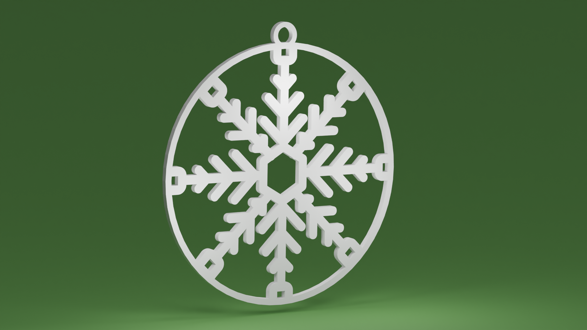 Snowflake 06 inside a bauble (Christmas tree ornament)