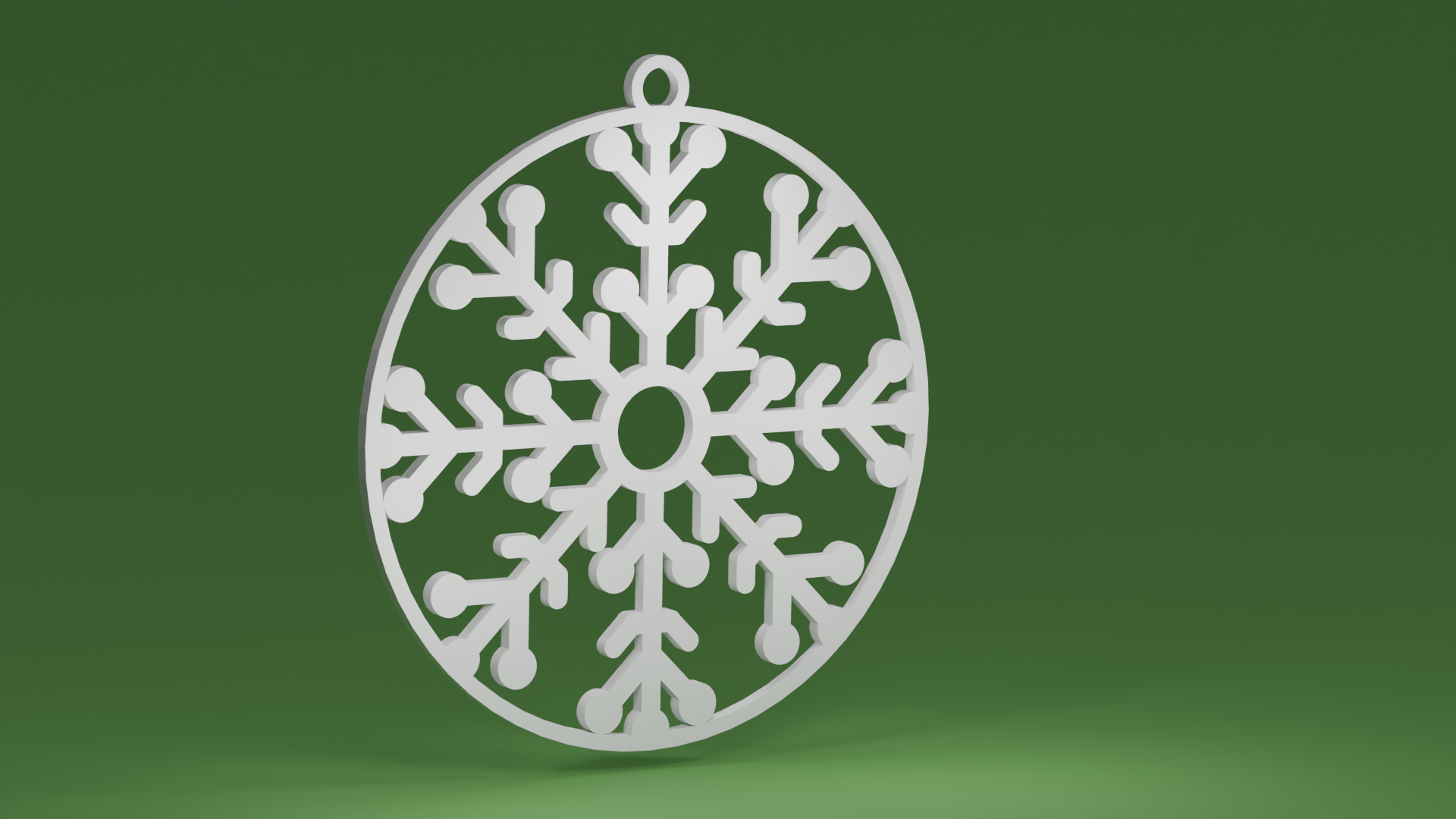 Snowflake 07 inside a bauble (Christmas tree ornament)
