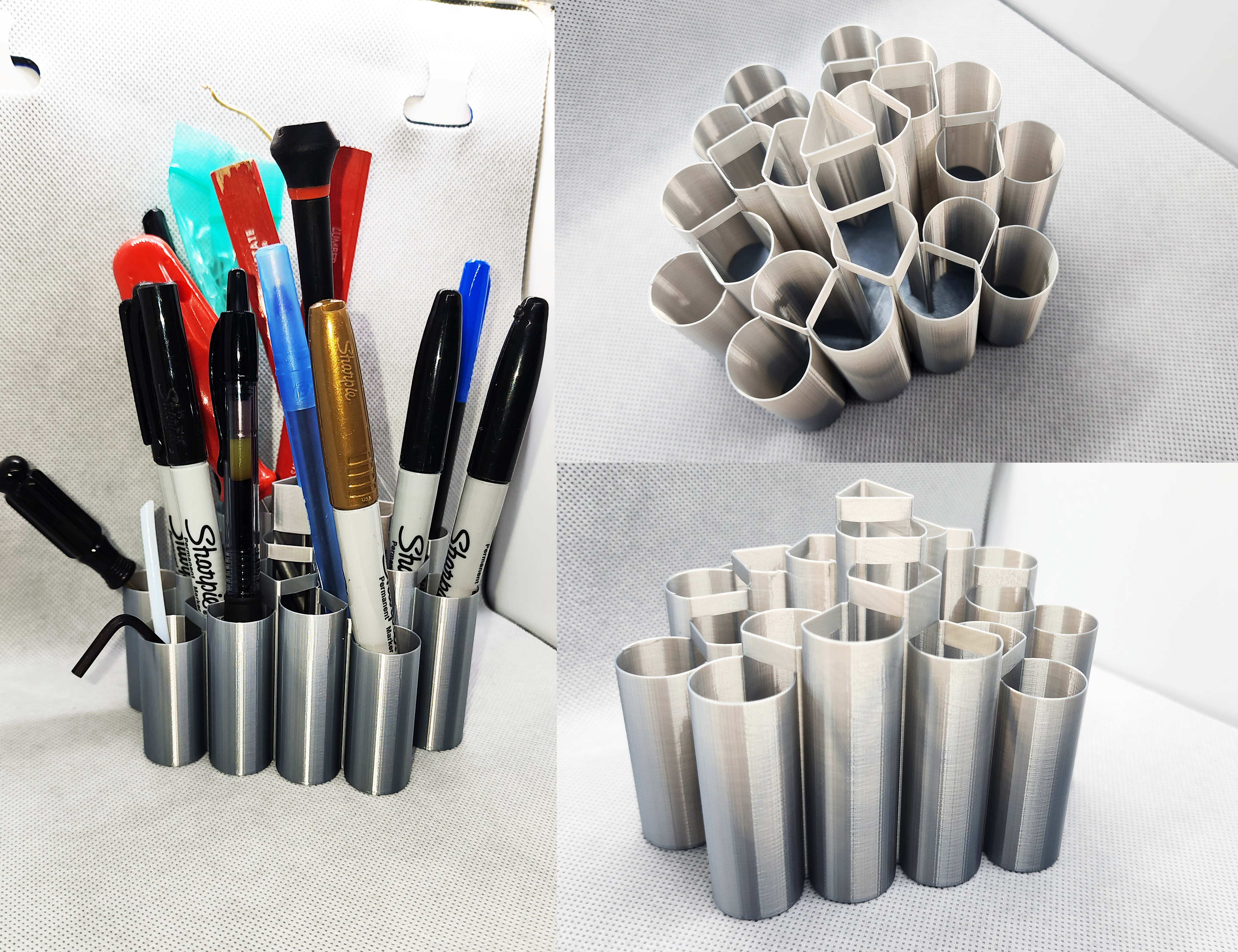 Multicellular pen/brush holder vase mode
