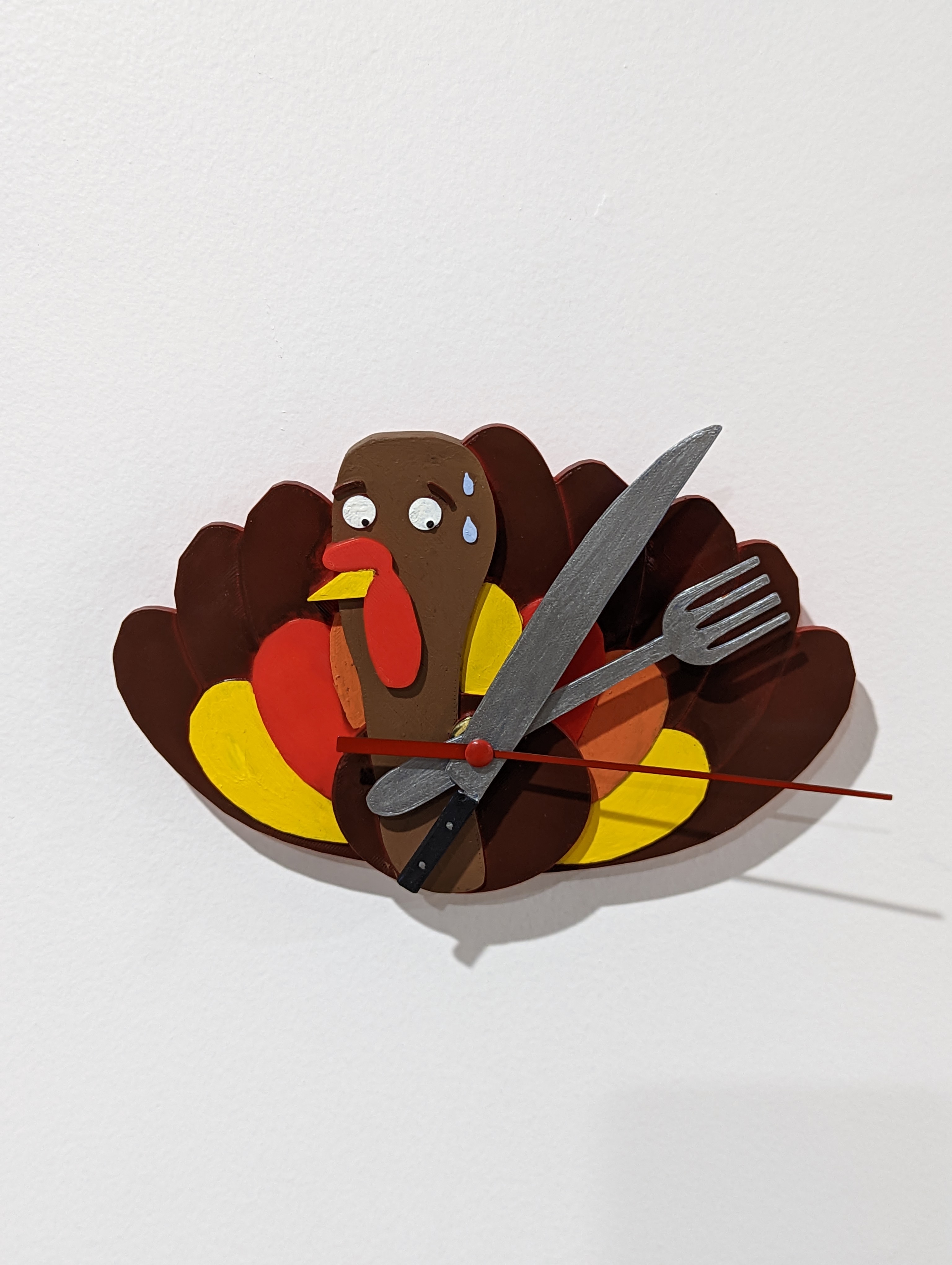 Nervous Turkey Thanksgiving Clock