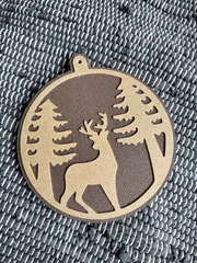 Christmas Tree and Deer Ornament