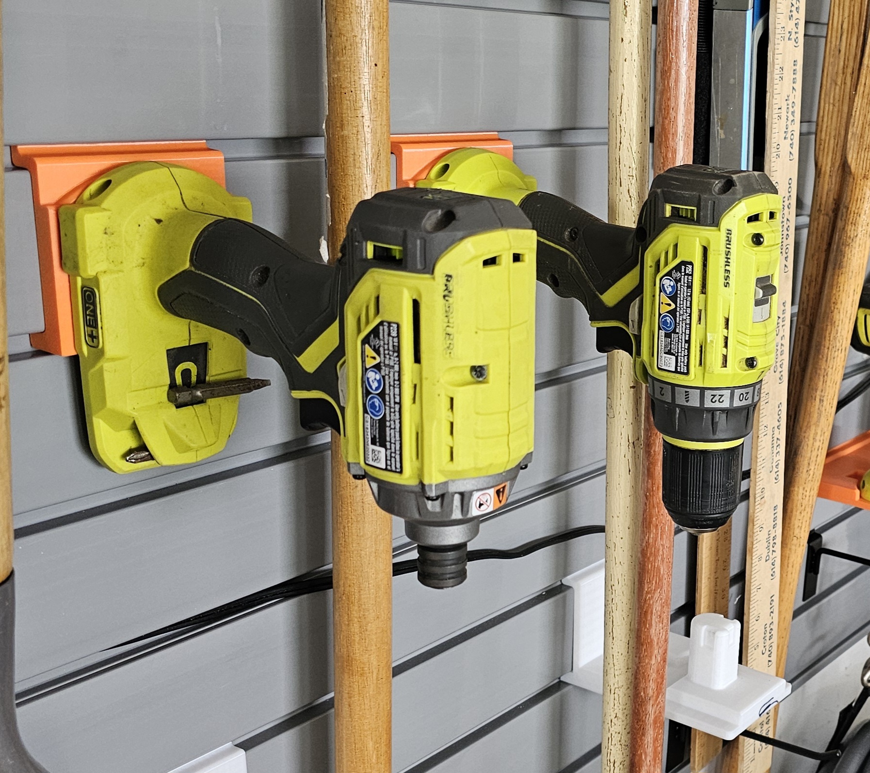 RYOBI 18V handtool Slatwall mounts