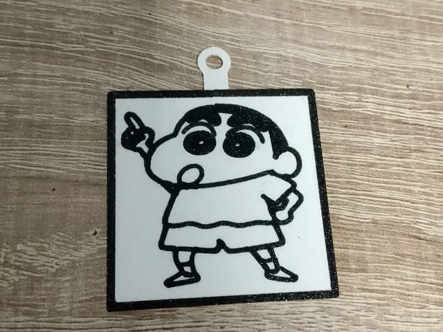 shin-chan square keychain