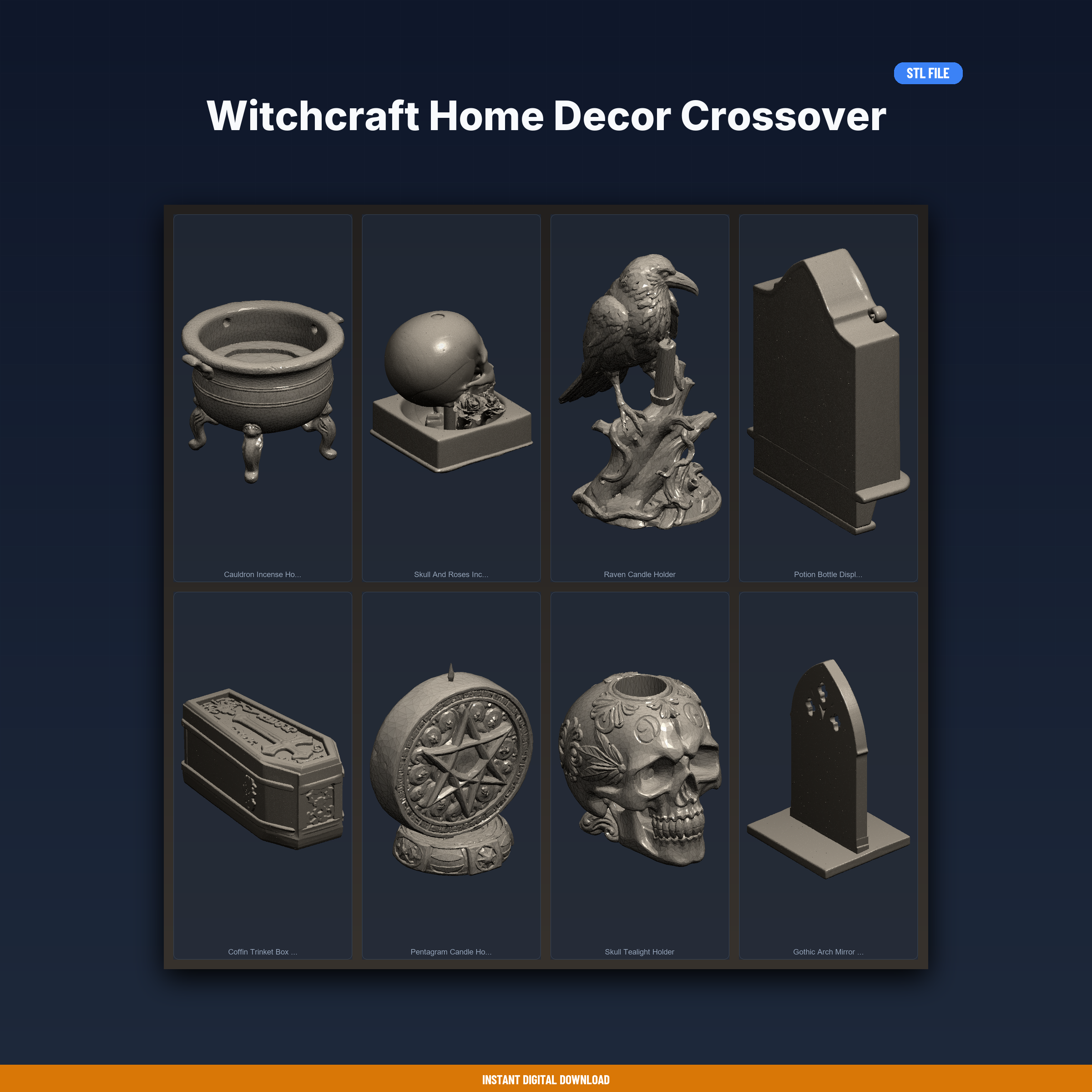 Witchcraft Home Decor Crossover - 8-Model STL Bundle