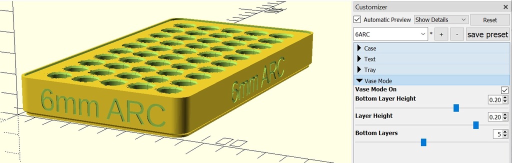 6mm ARC Vase Mode Stacking Loading Block