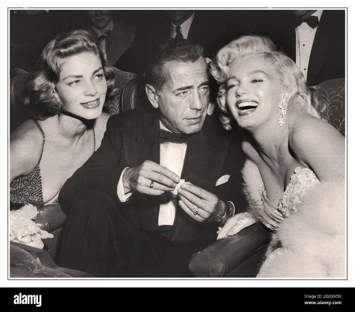 Humphrey bogart,loren becal and maralyn munroe - hueforge