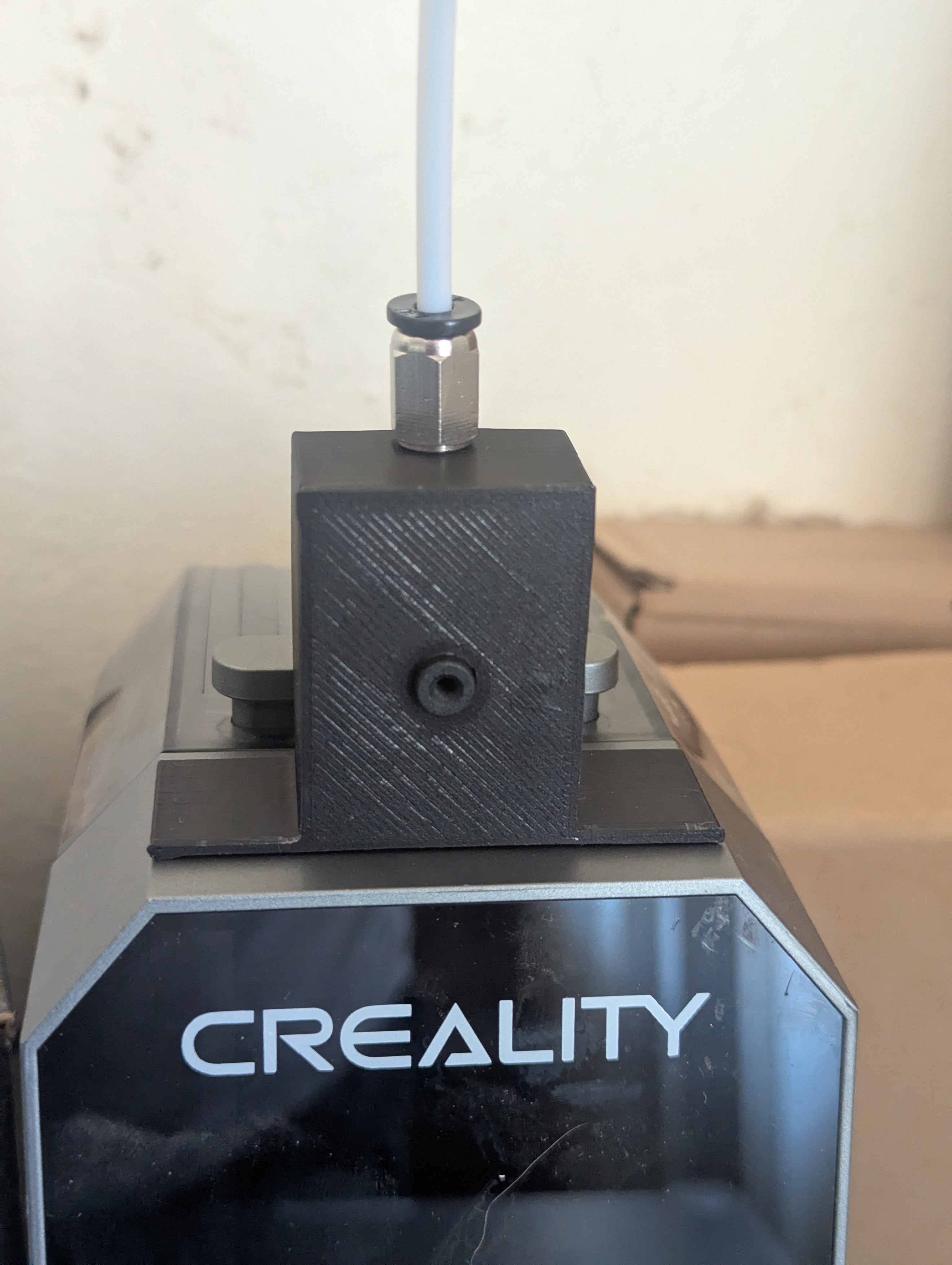 Creality Filament Sensor mount on Creality Space Pi Filament Dryer