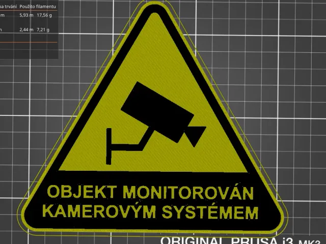 Cedulka kamerový systém