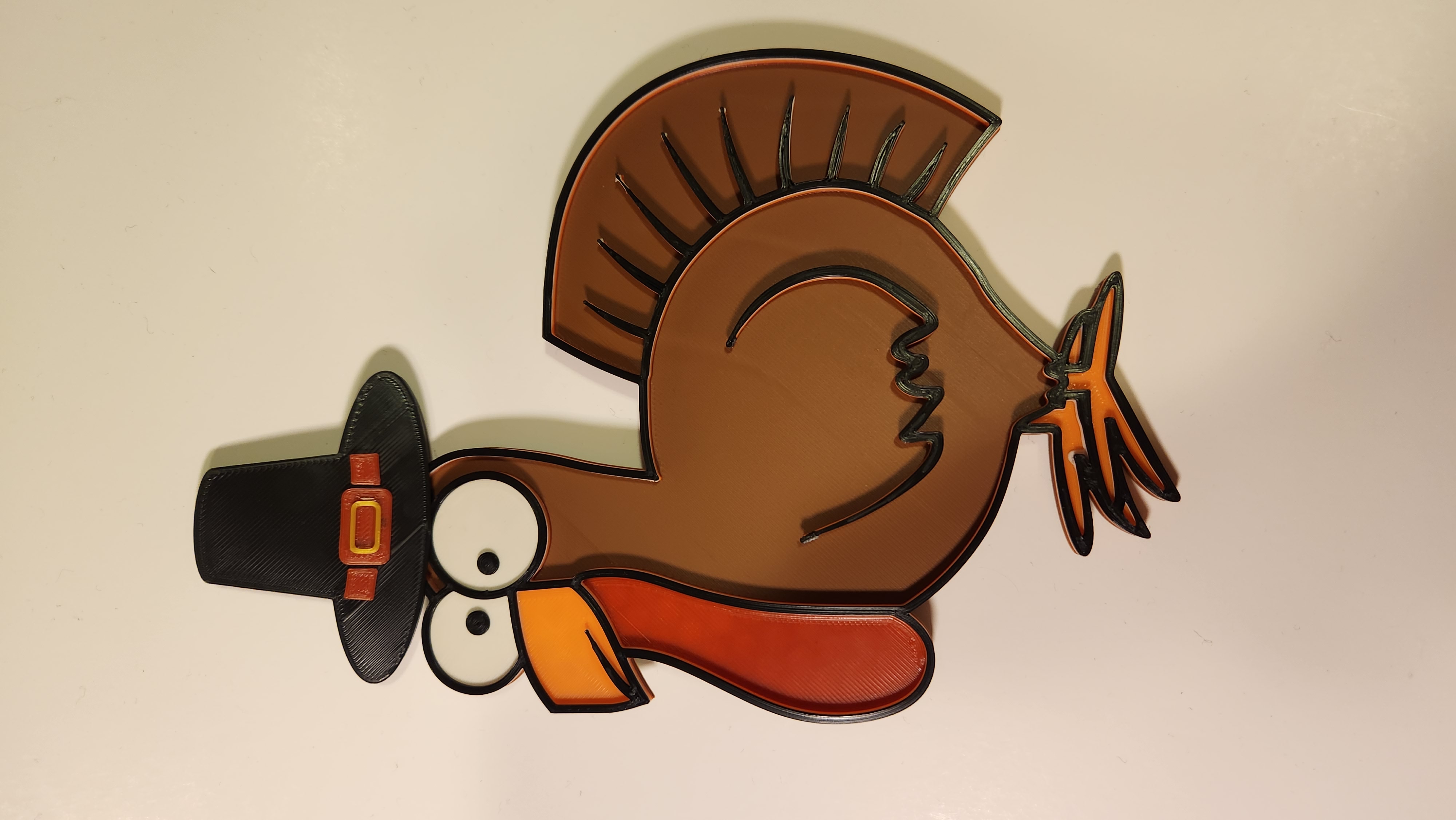 Thanksgiving Turkey with Pilgrim Hat Multi-color