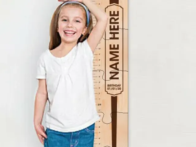Wall Growth Chart Ruler Puzzle (Imperial Feet) For Laser Cutting