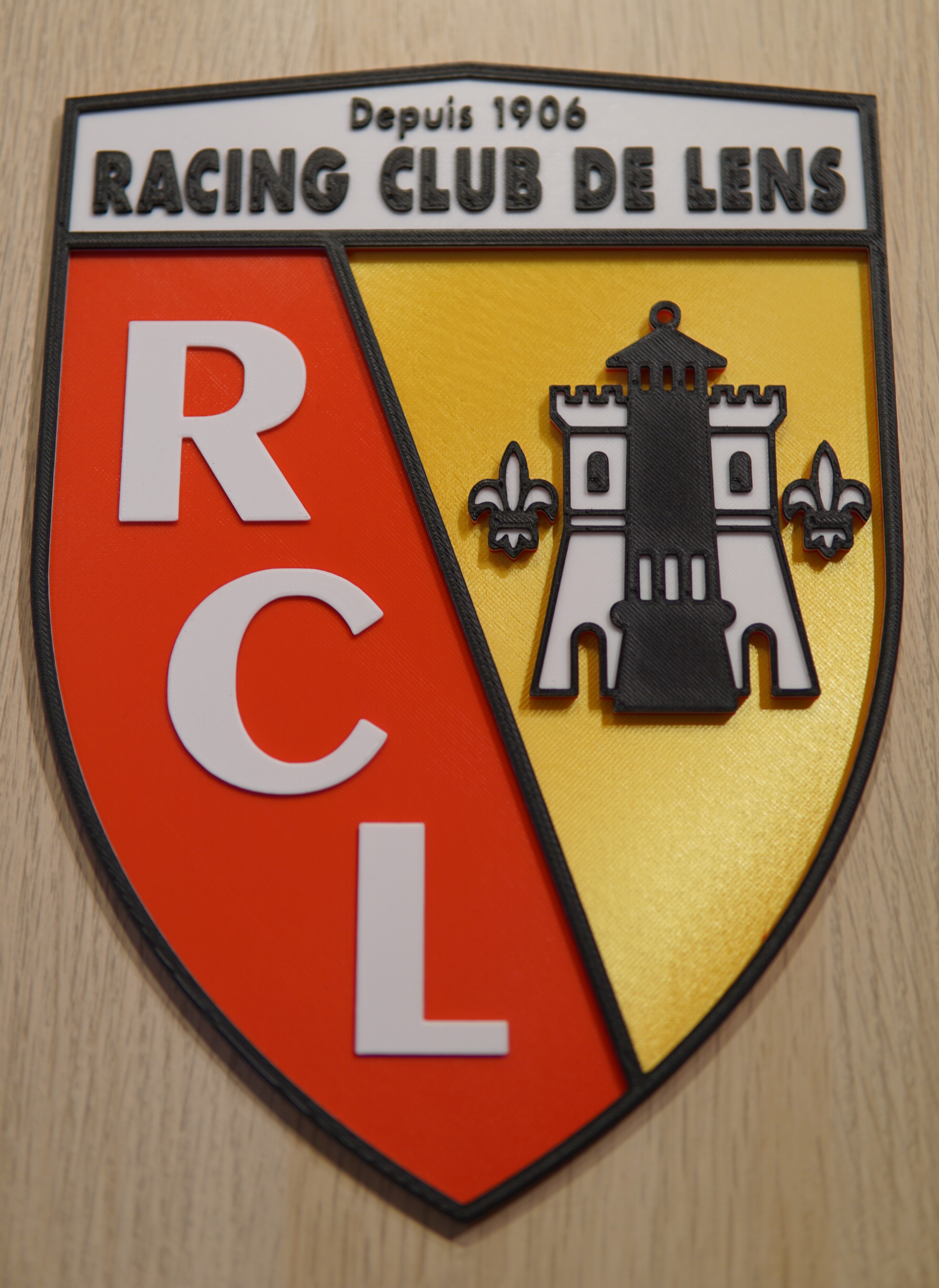 Racing Club de Lens (RC Lens) coaster or plaque by DaddyWazzy_TheCreator, Download free STL model