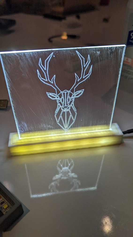 Laser etched night light base with no soldering LED strips by Tex Kang Download free STL model