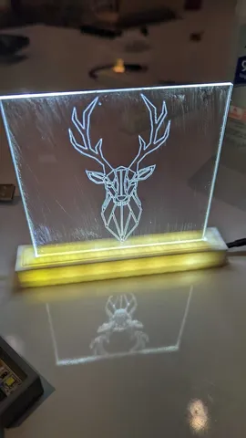 Laser etched night light base with no soldering LED strips