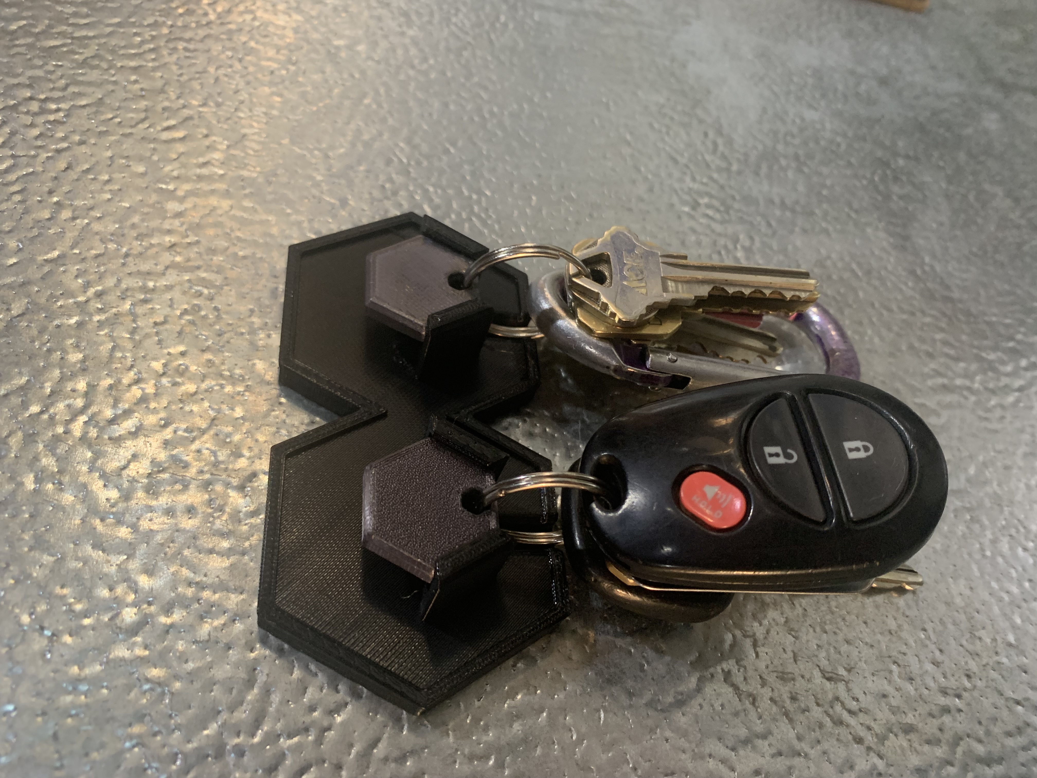 Modern Key Hanger - 2 key rings hung w/magnets