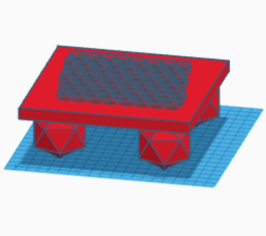 dice table with honeycomb pattern
