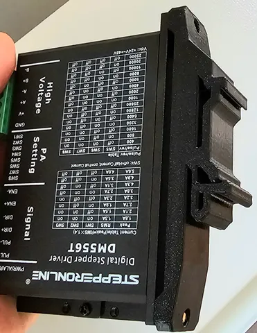 DIN Rail DM542 DM556 CNC stepper driver mount with M4 heat inserts