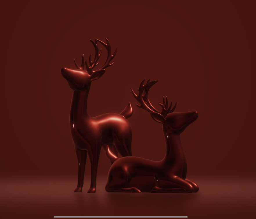 Deer collection 3D model thumbnail