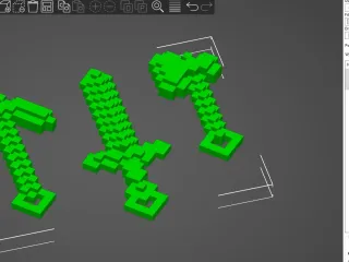 Keychain Minecraft Sword Axe ... - SketchUp 8 + stl + gcode (Ender 3 v2 ...