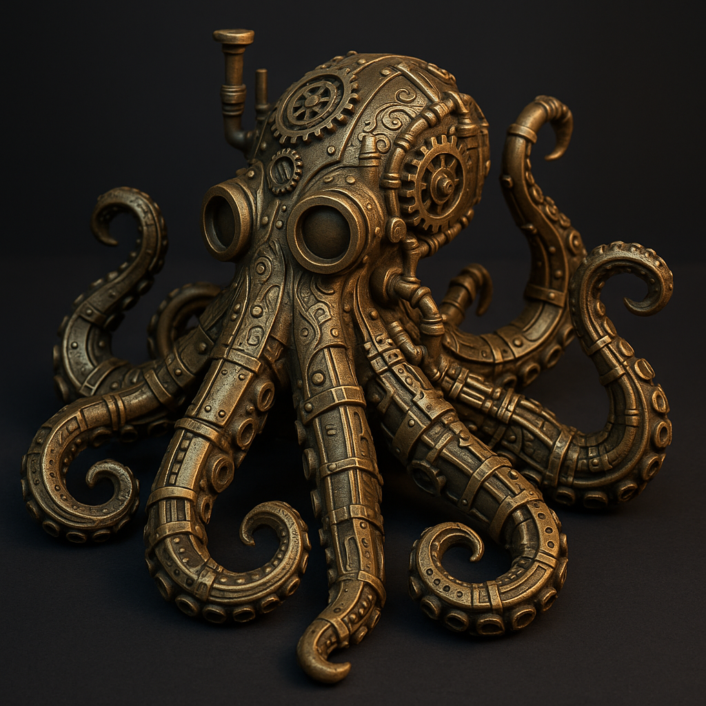 Mechanical Octopus Sculpture