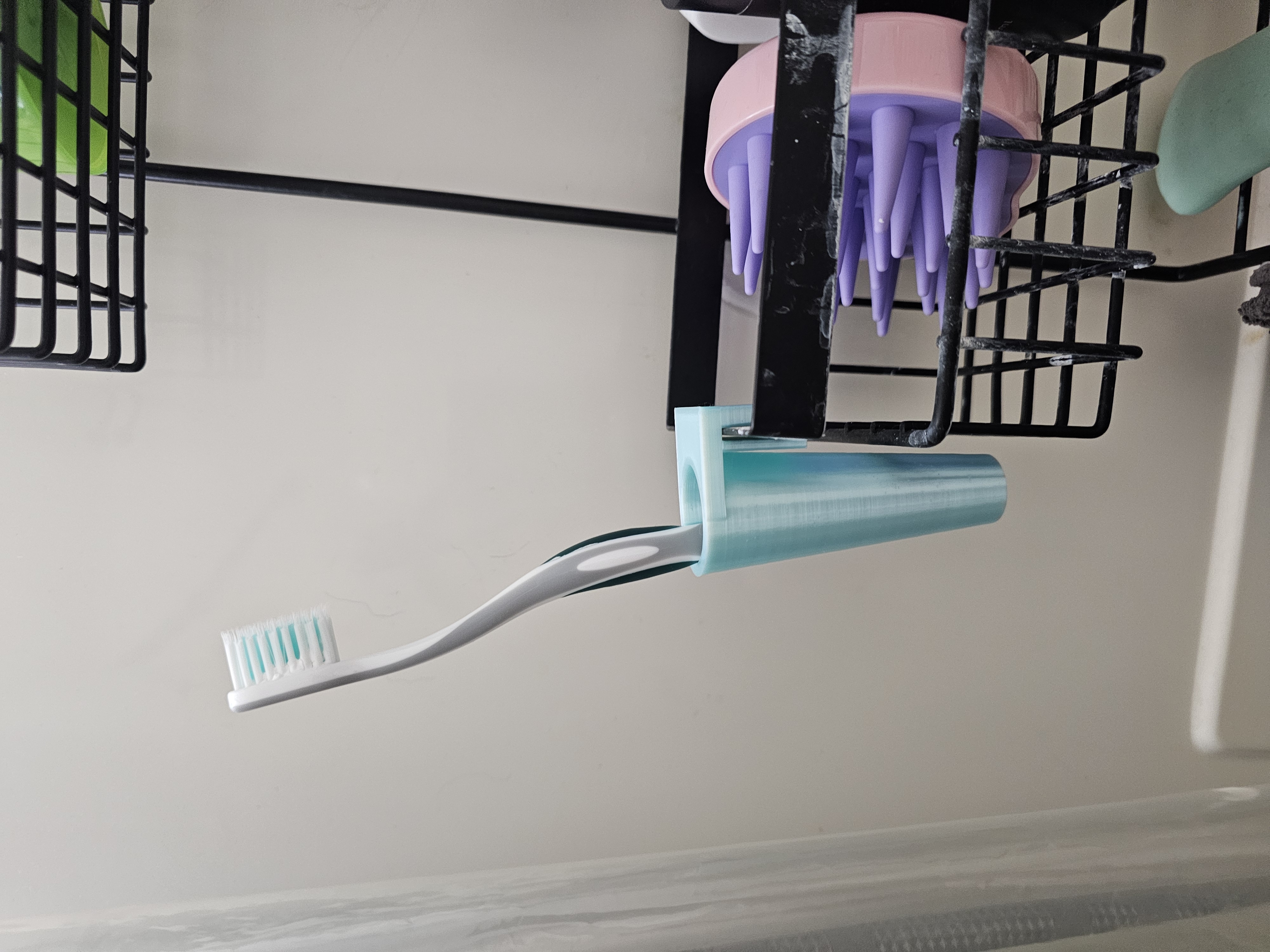 Shower caddy tooth brush holder