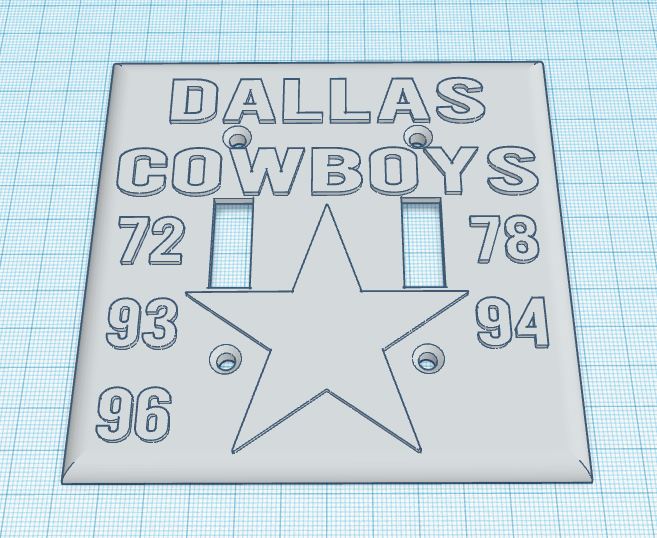 Dual Dallas Cowboys Toggle Switch plate