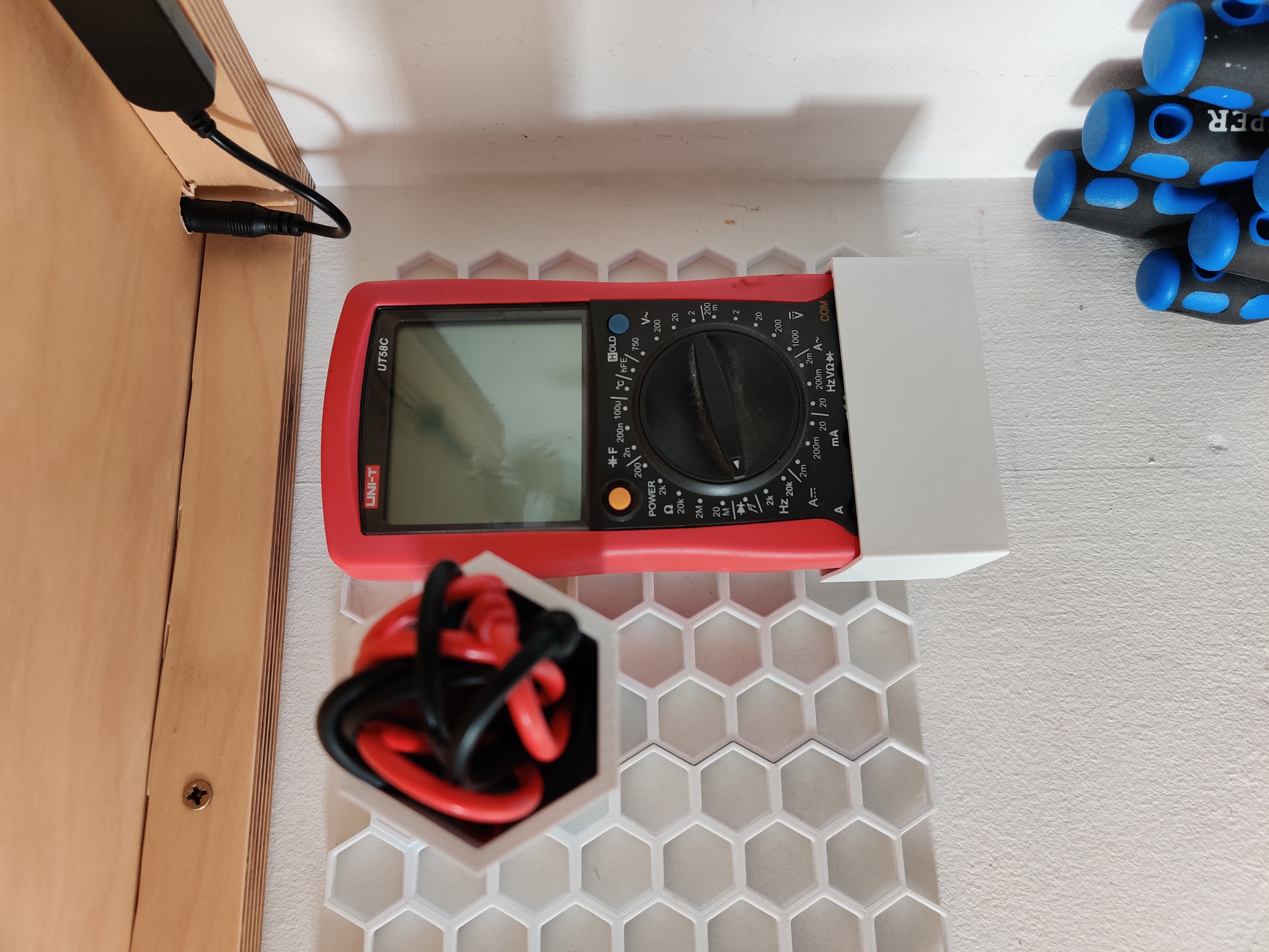 Large Multimeter Holder for Honeycomb Storage Wall (HSW)