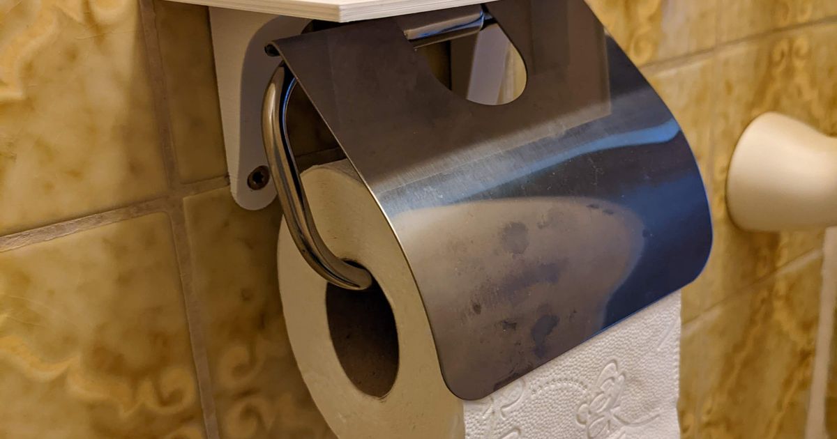 Parametric overtoiletpaper Tray, fits Ikea toilet paper holder. by