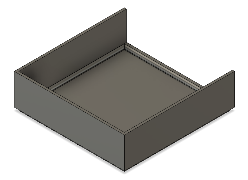 Gridfinity 1x1 tray with opening (23mm high) GF23-001S