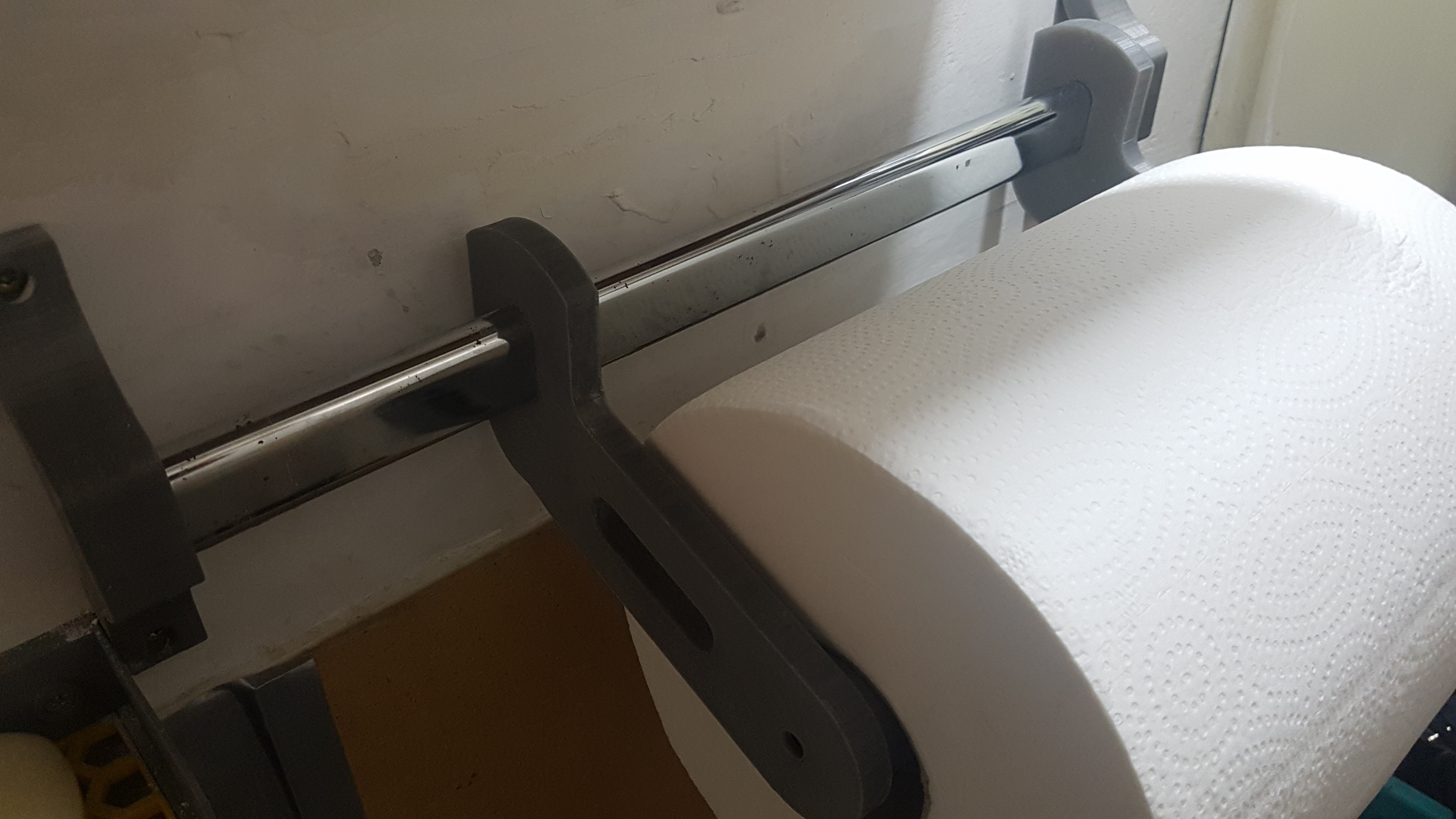 Adjustable Jumbo Paper Towel Holder (Adjustable Width) using wardrobe tube