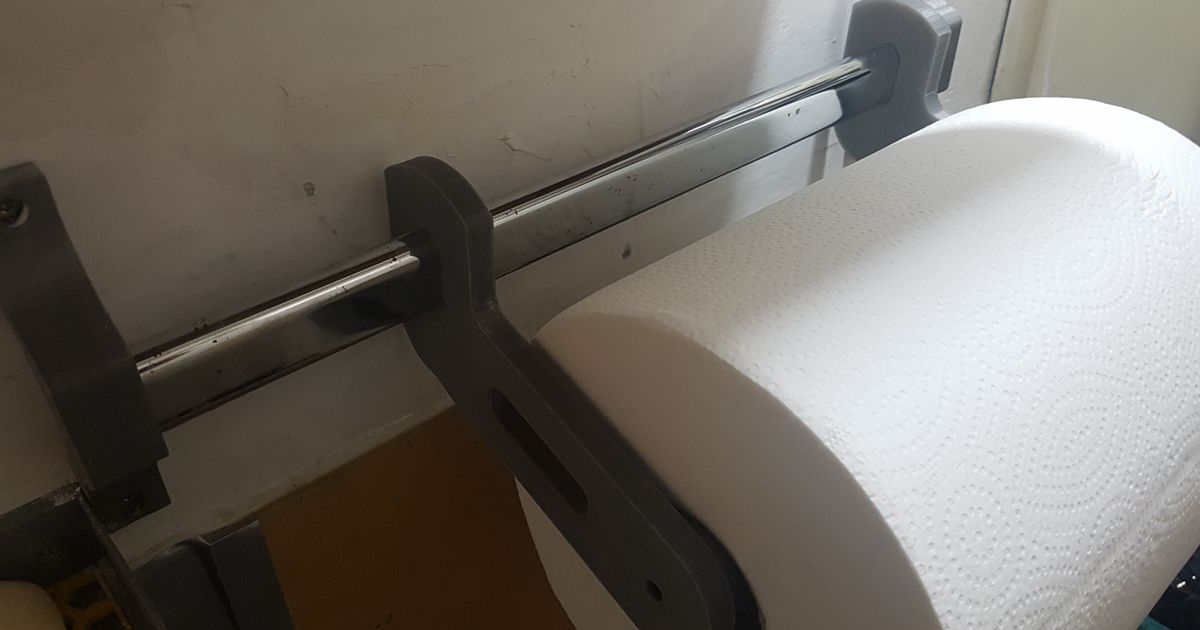 Adjustable Jumbo Paper Towel Holder (Adjustable Width) using wardrobe tube by ICT Avatar