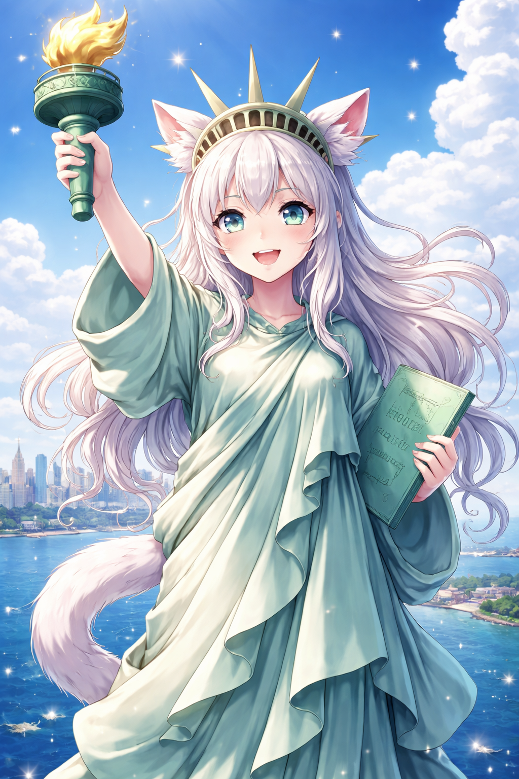 Cat girl lady liberty 3D model