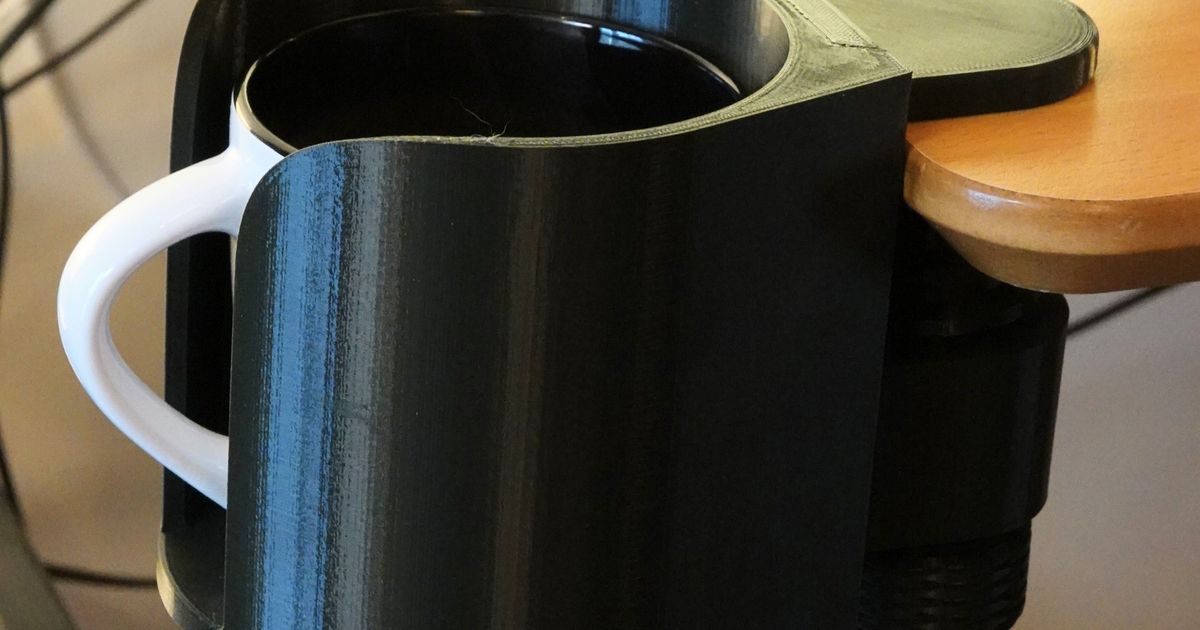 Below Desk Cup Holder by furrfu Download free STL model