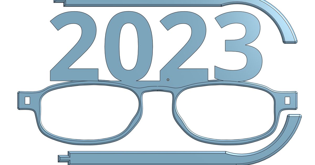 New Years Glasses 2023 by David S Download free STL model