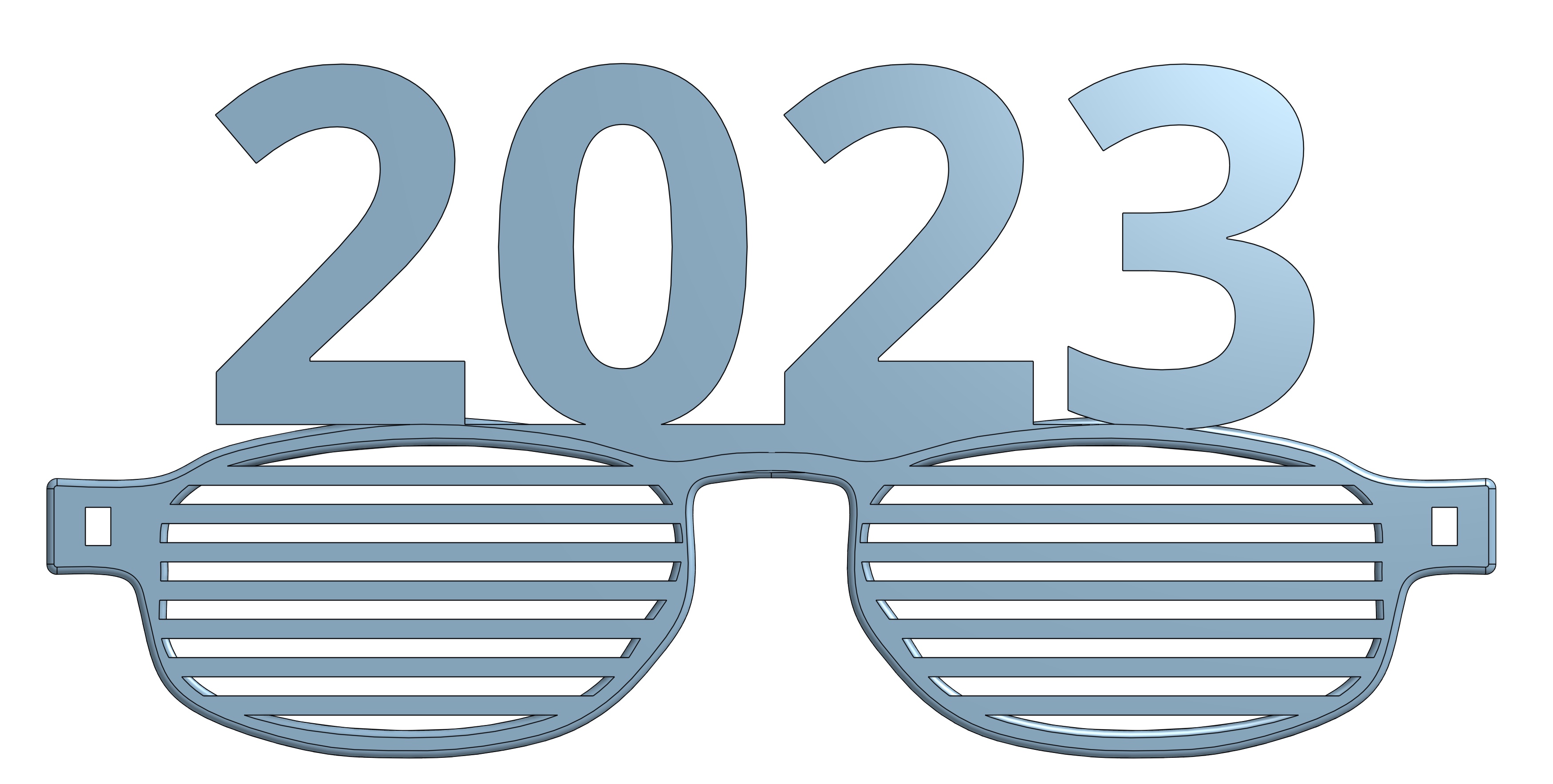 New Years Glasses 2023 by David S Download free STL model