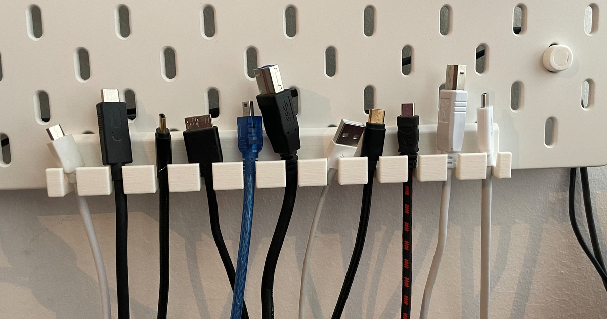 Skadis USB Cables Hanger by loicloic Download free STL model