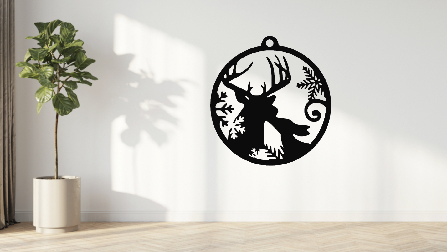Christmas cute reindeer wall art/Christmas tree decoration