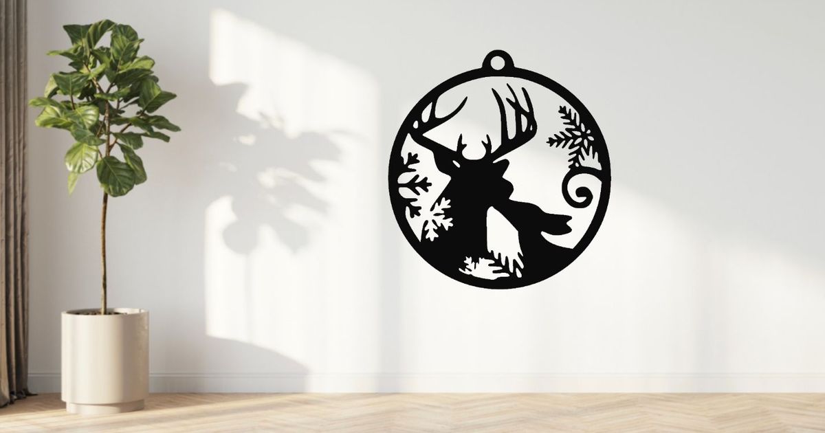 Christmas cute reindeer wall art/Christmas tree decoration by