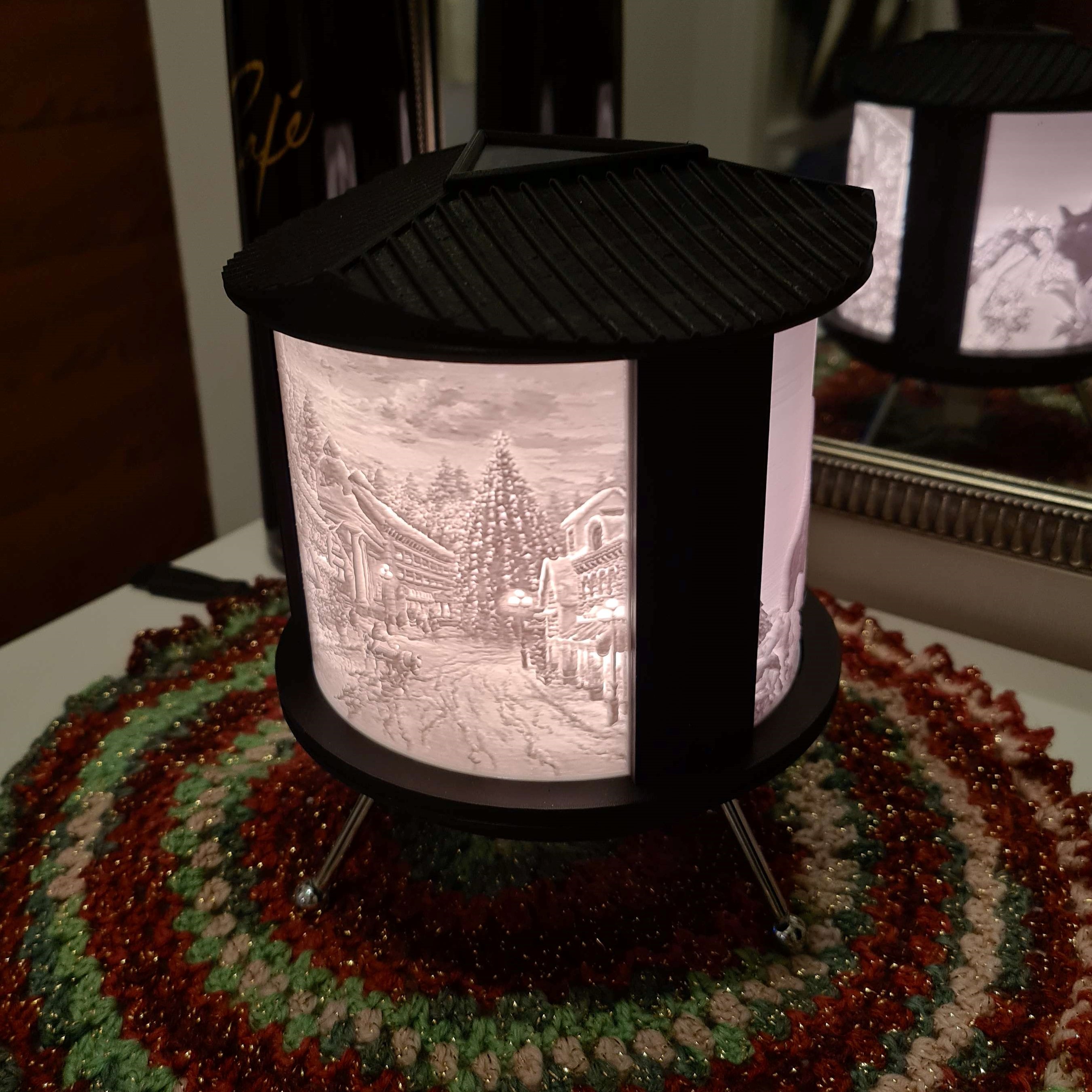 Round Lithophane Lamp