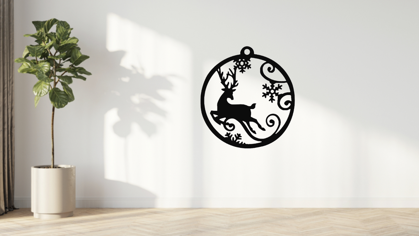 Jumping Christmas reindeer wall art/Christmas tree decoration