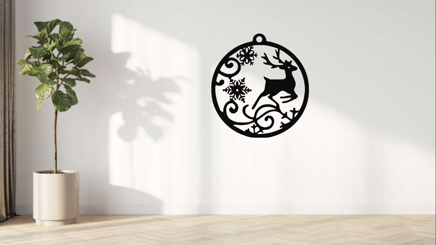 Jumping Christmas reindeer 2 wall art/Christmas tree decoration