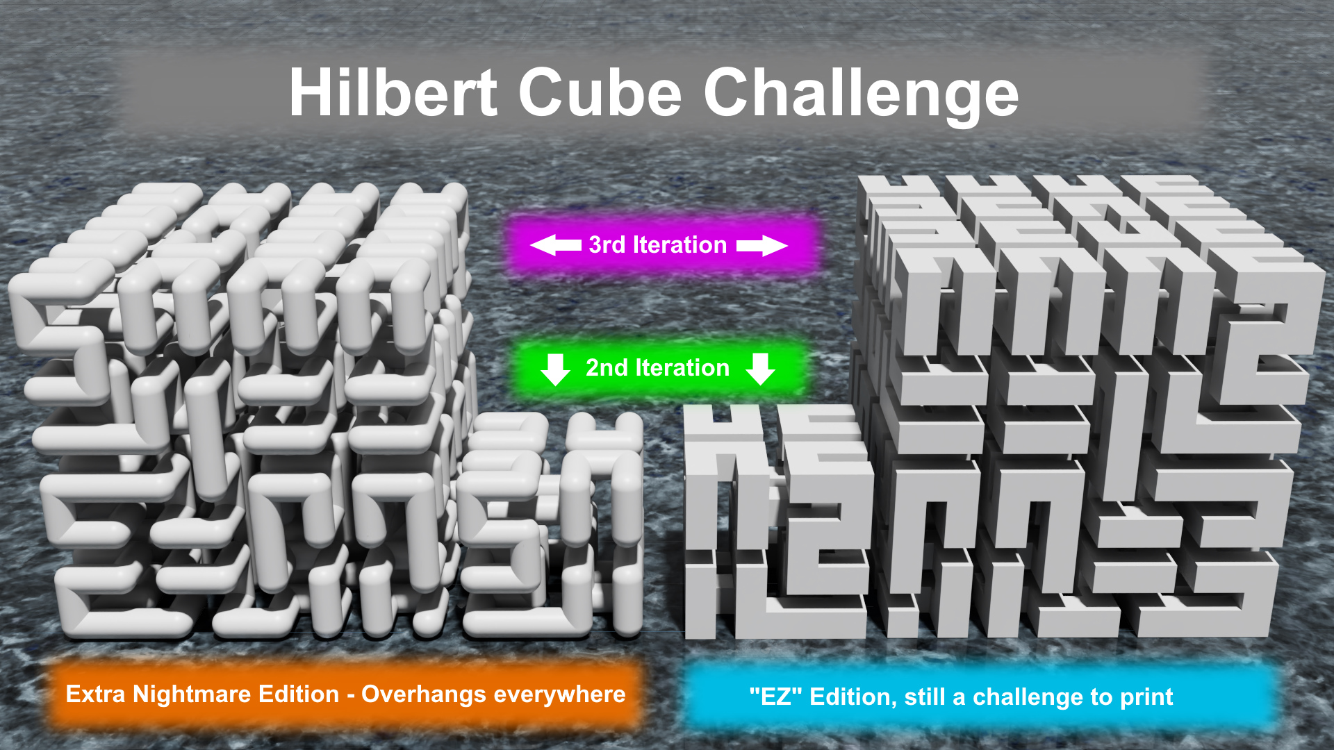 3D Hilbert Curve Support Removal Challenge