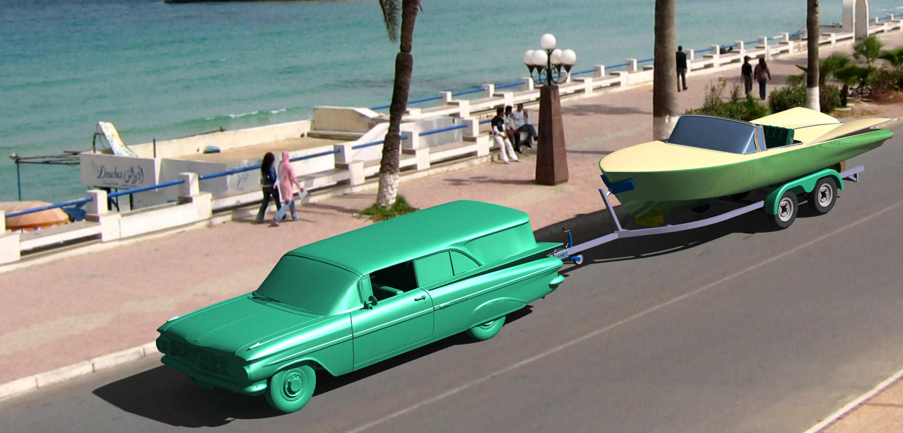 1959 Impala speed boat and trailer