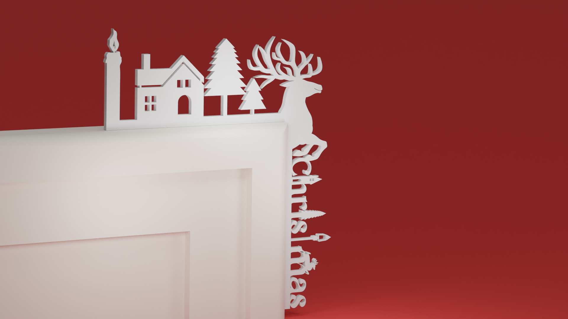 Christmas Door Trim Corner 02 - Deer (Christmas ornament)